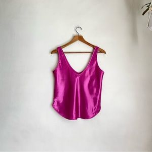 pink satin 80s sleeveless top